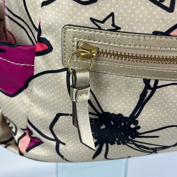 Coach Poppy Kyra Floral Fabric Backpack 81278-F19284 Cream Magenta Pink Fuchsia main image 9